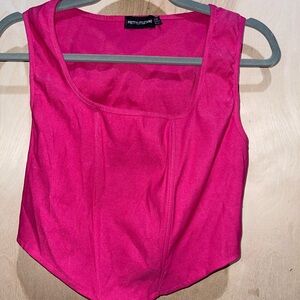 PLT Pretty Little Thing Hot Pink Corset Wired Top